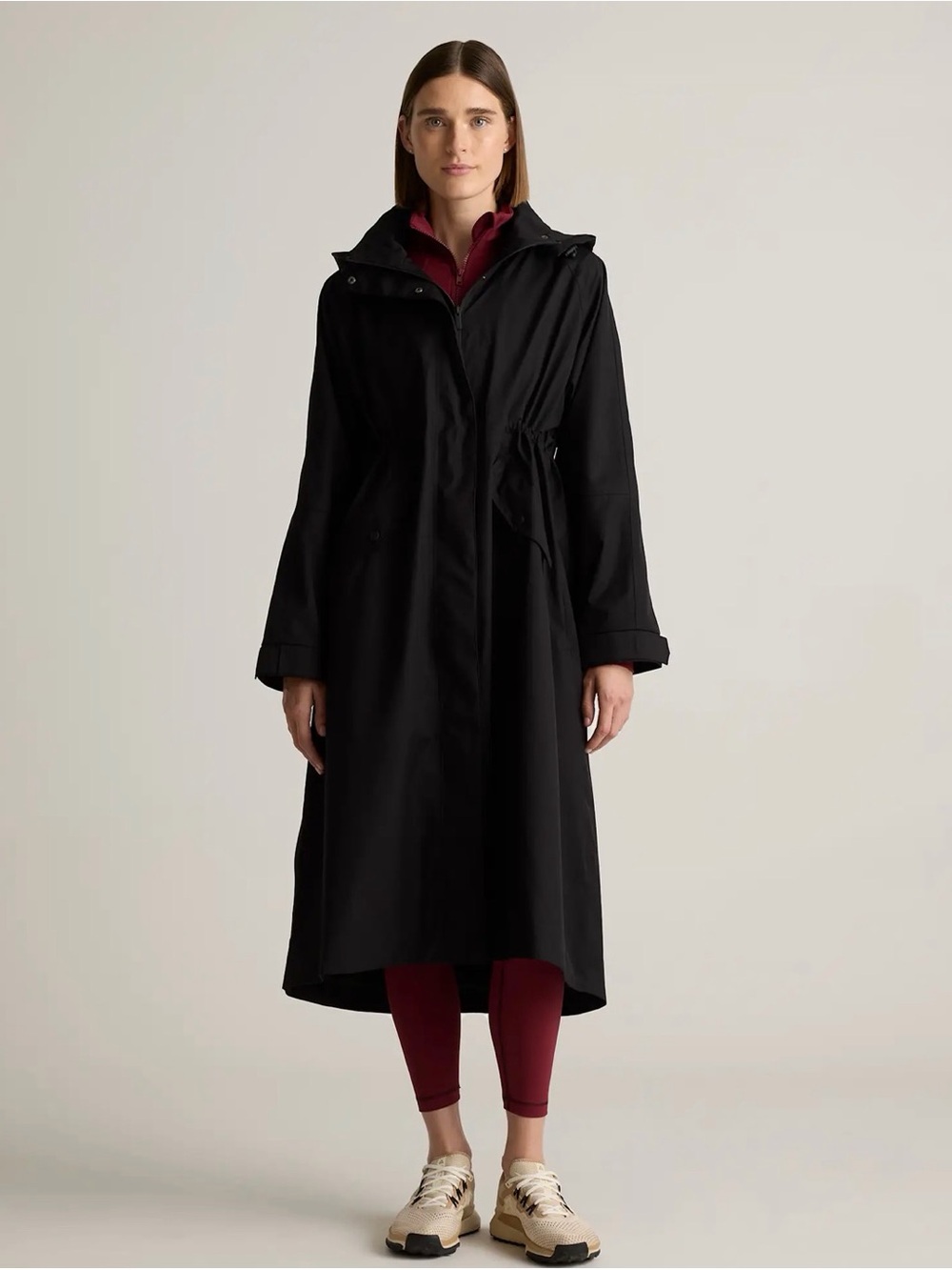 NWT Quince Weatherproof Trench Coat - Black XS